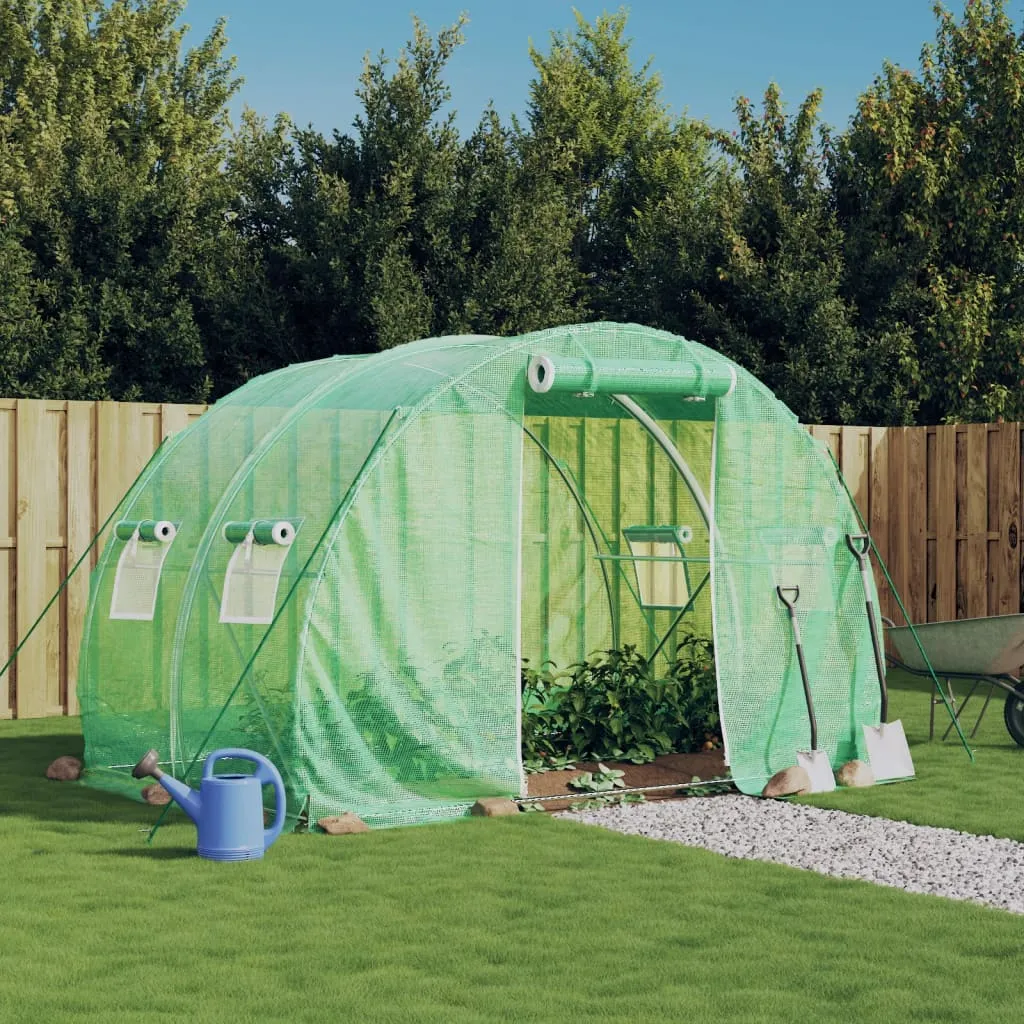 vidaXL Staklenik s čeličnim okvirom zeleni 6 m² 3 x 2 x 2 m - Venlo