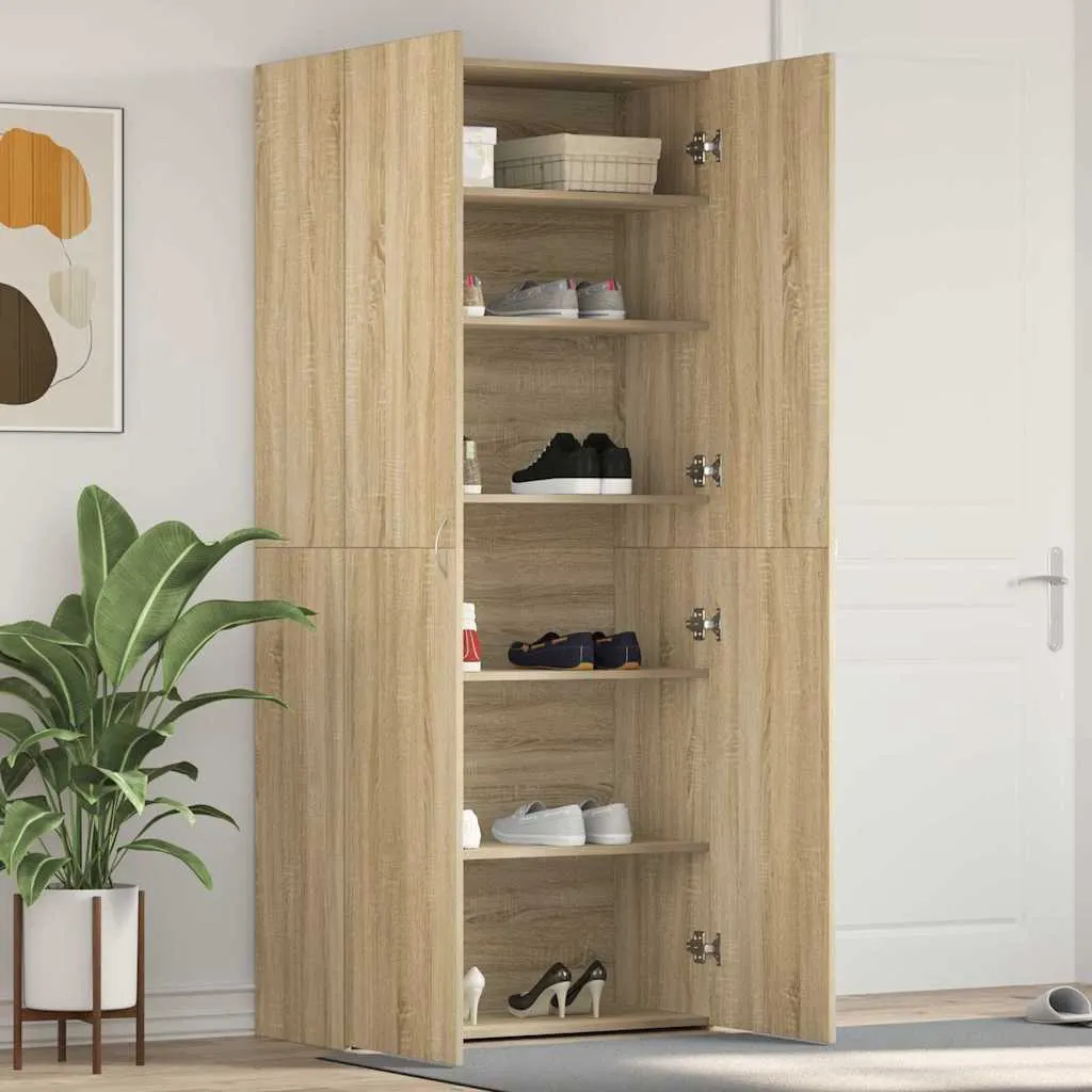 vidaXL Ormar za cipele 80 x 35.5 x 180 cm Konstruirano drvo Smeđa - Venlo