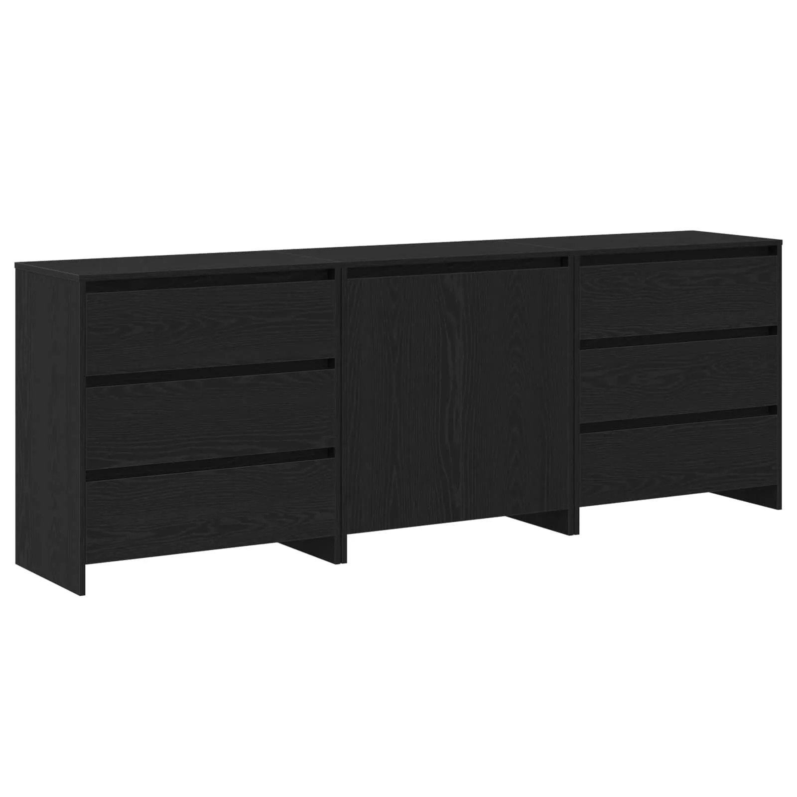 vidaXL Kreveta 3 kom. Crna 70 x 41 x 75 cm Konstruirano drvo - Venlo