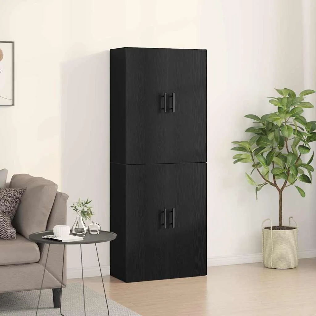 vidaXL Ormar za montažu na zid 2 kom. Crni hrast 69,5 x 34 x 90 cm - Venlo
