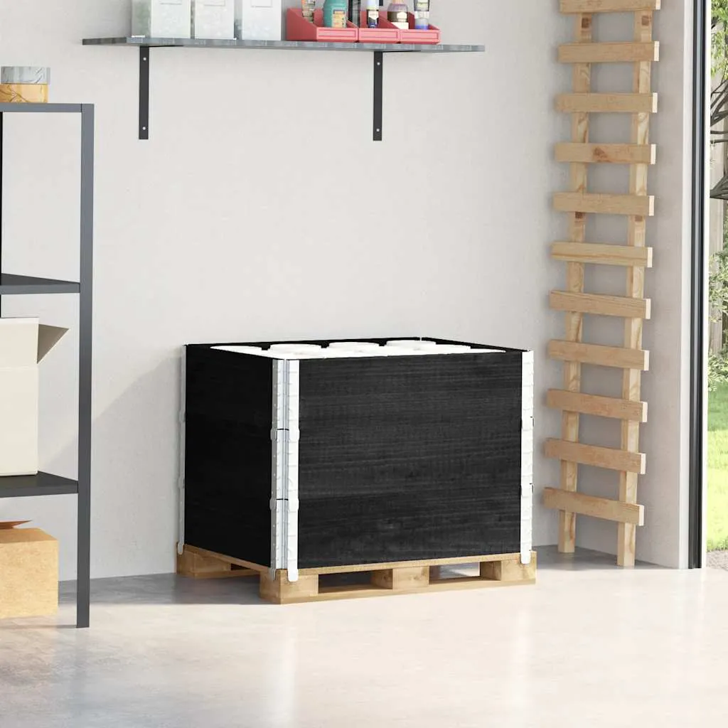 vidaxl okviri za palete 3 kom crni 80x60 cm od masivne borovine - slika 1