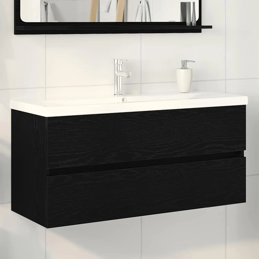 vidaXL Kupaonski ormarić za sudoper Crni hrast 100 x 39 x 62 cm - Venlo