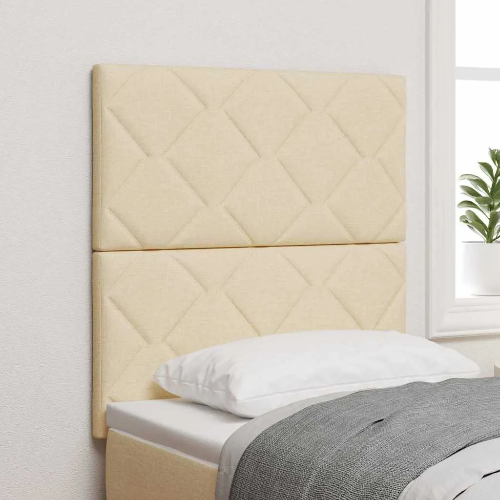 vidaXL LED glava kreveta Krema tkanina - Venlo