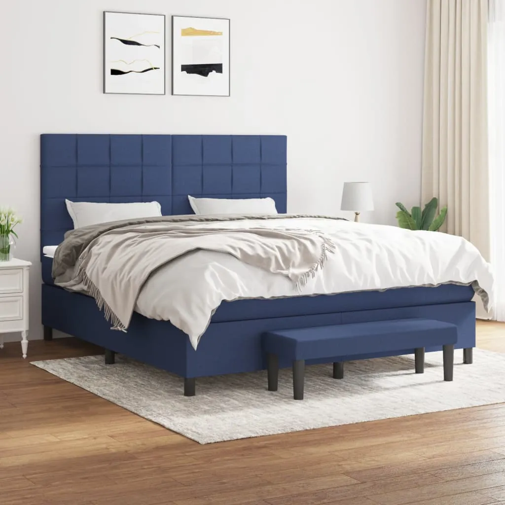 vidaXL Krevet s oprugama i madracem plavi 180x200 cm od tkanine - Venlo