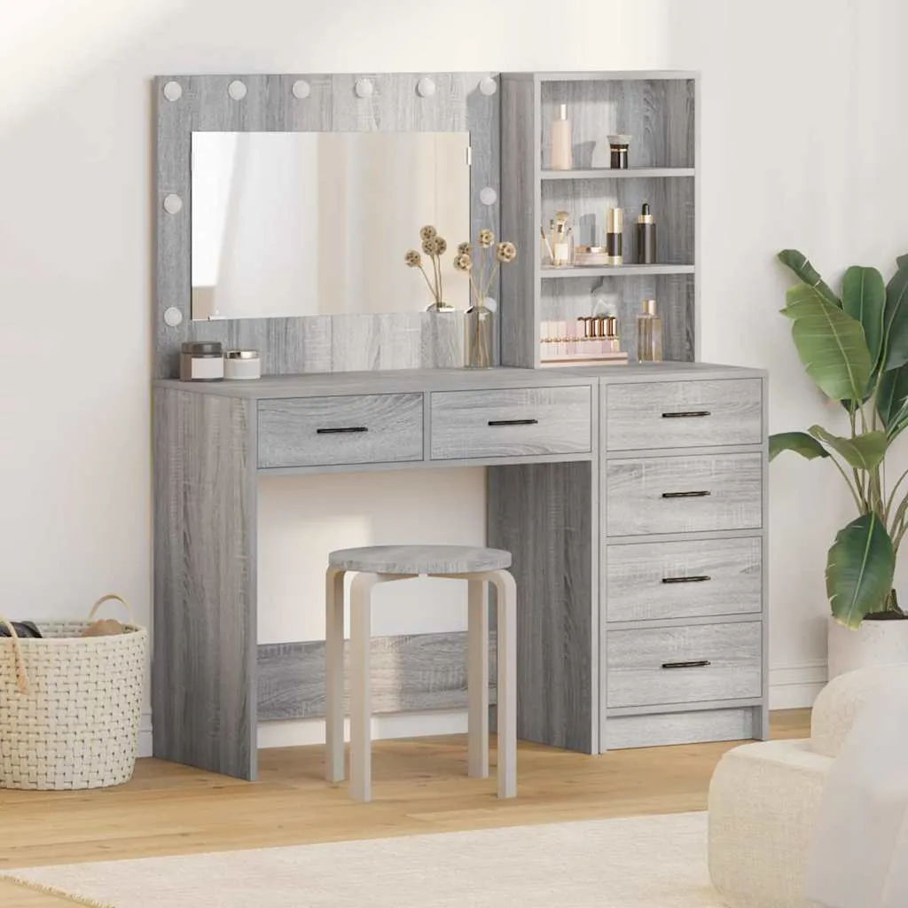 vidaXL Toaletni stol 2 kom. Svijetlo siva 78.5 x 41 x 135 cm - Venlo
