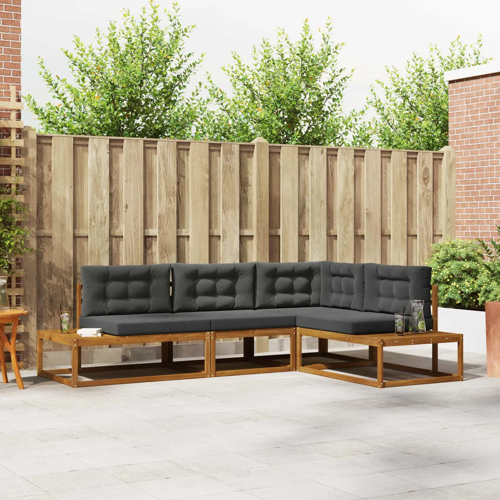 vidaXL Set vanjskih sofa Prirodna i antracit - Venlo