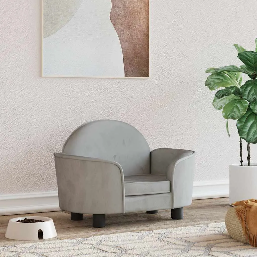 vidaxl krevet za pse svjetlosivi 66 x 40 x 45 cm baršunasti - slika 1