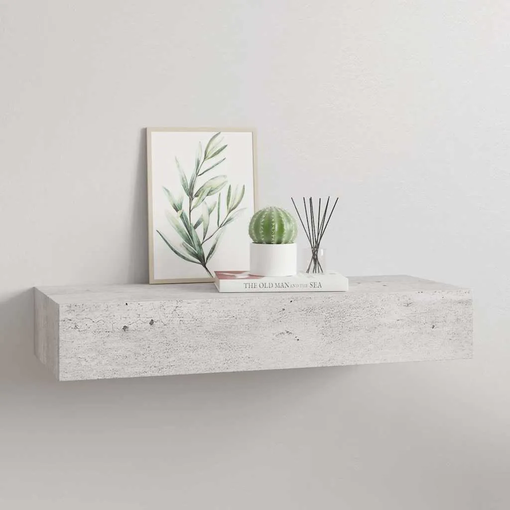 vidaXL Zidna polica s ladicom siva boja betona 60 x 23,5 x 10 cm MDF - Venlo
