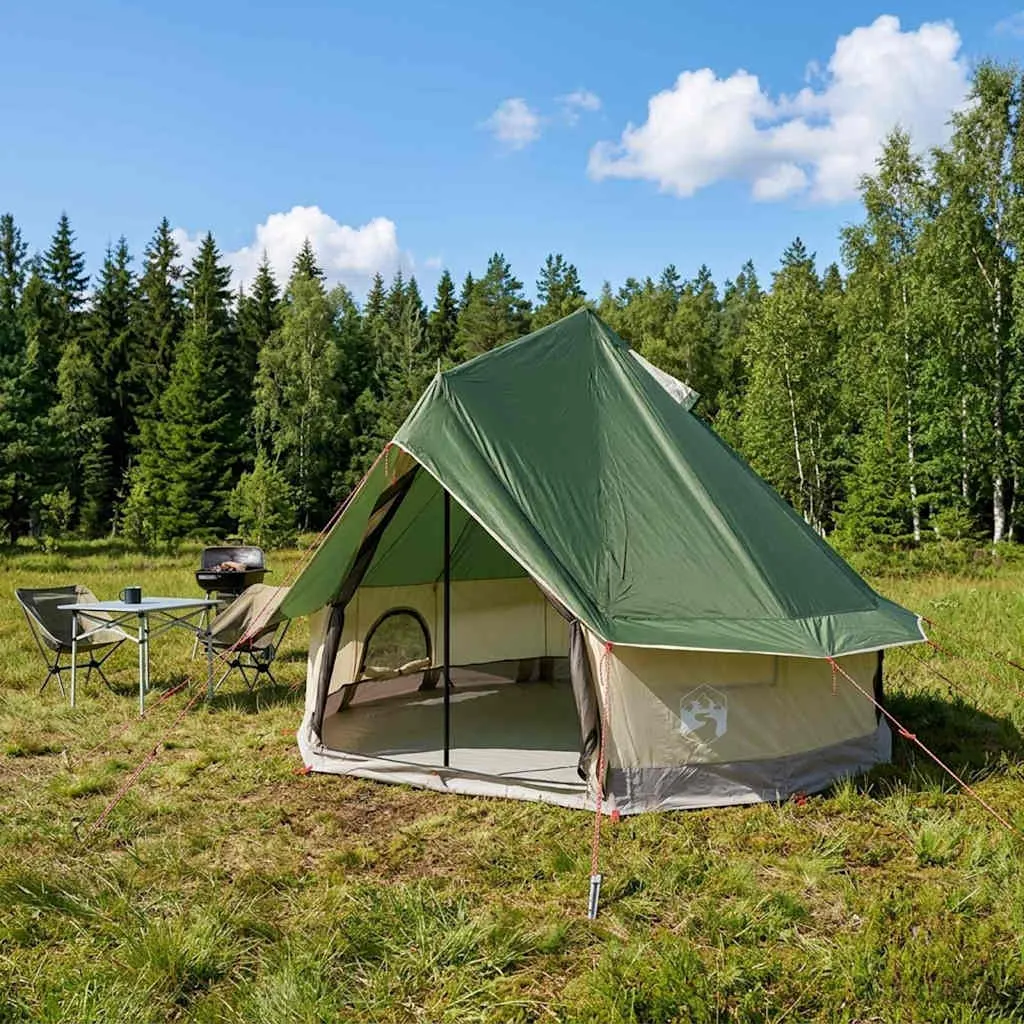 vidaxl tipi šator 4-osobni zelena poliester i čelik - slika 1