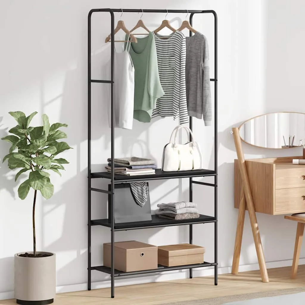 vidaXL Stalak za odjeću Crni hrast 77 x 30 x 171 cm Konstruirano drvo - Venlo