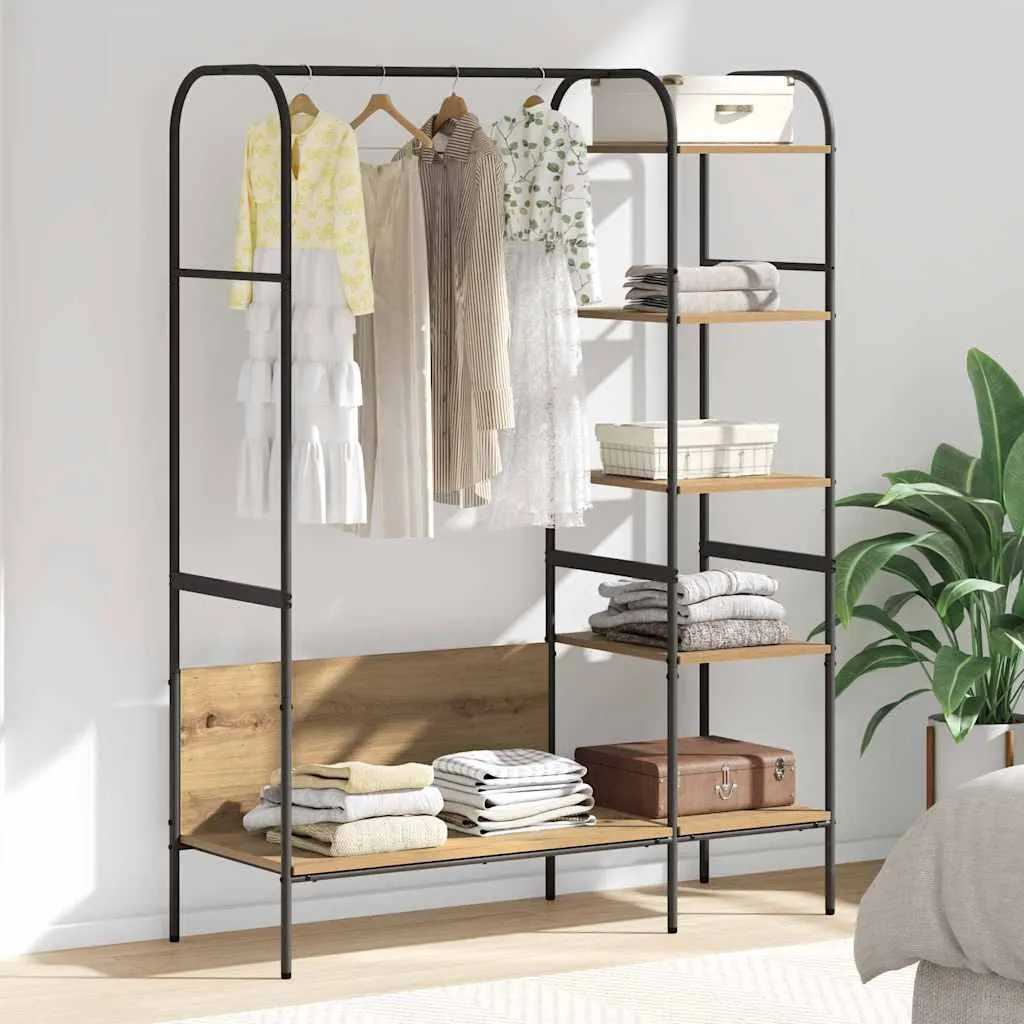 vidaXL Stalak za odjeću Bež 120 x 44 x 160 cm Konstruirano drvo - Venlo