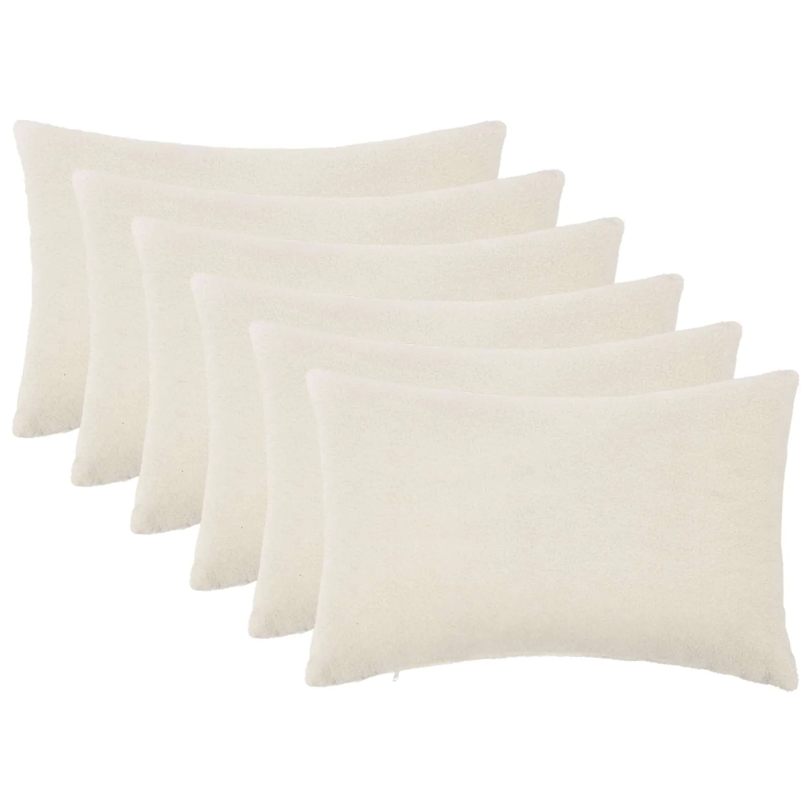 vidaxl presvlaka za jastuk 6 pcs heerlen krem 30 x 50 cm bouclé - slika 1