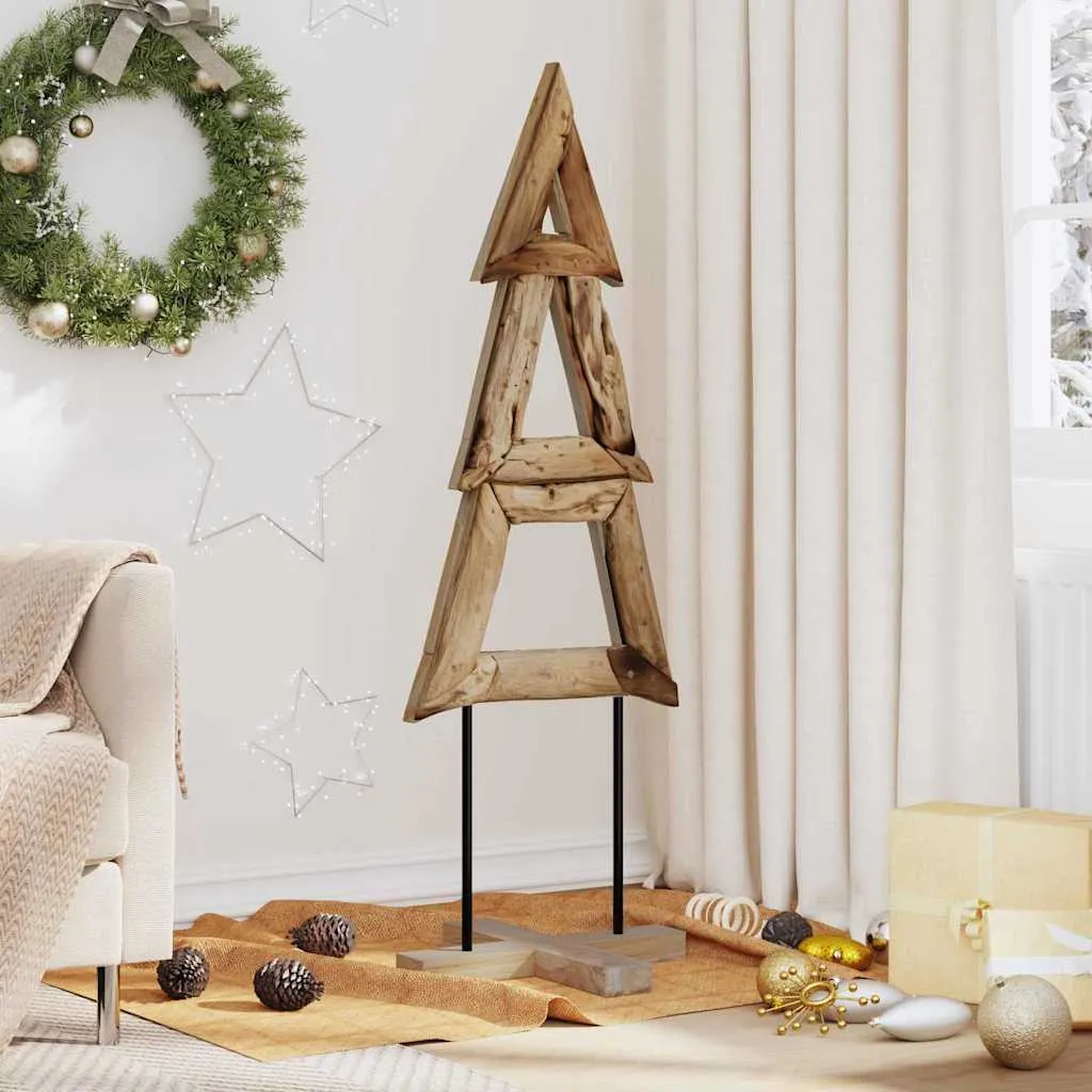 vidaxl božićno drvce smeđa 120 cm masivna tikovina - slika 1