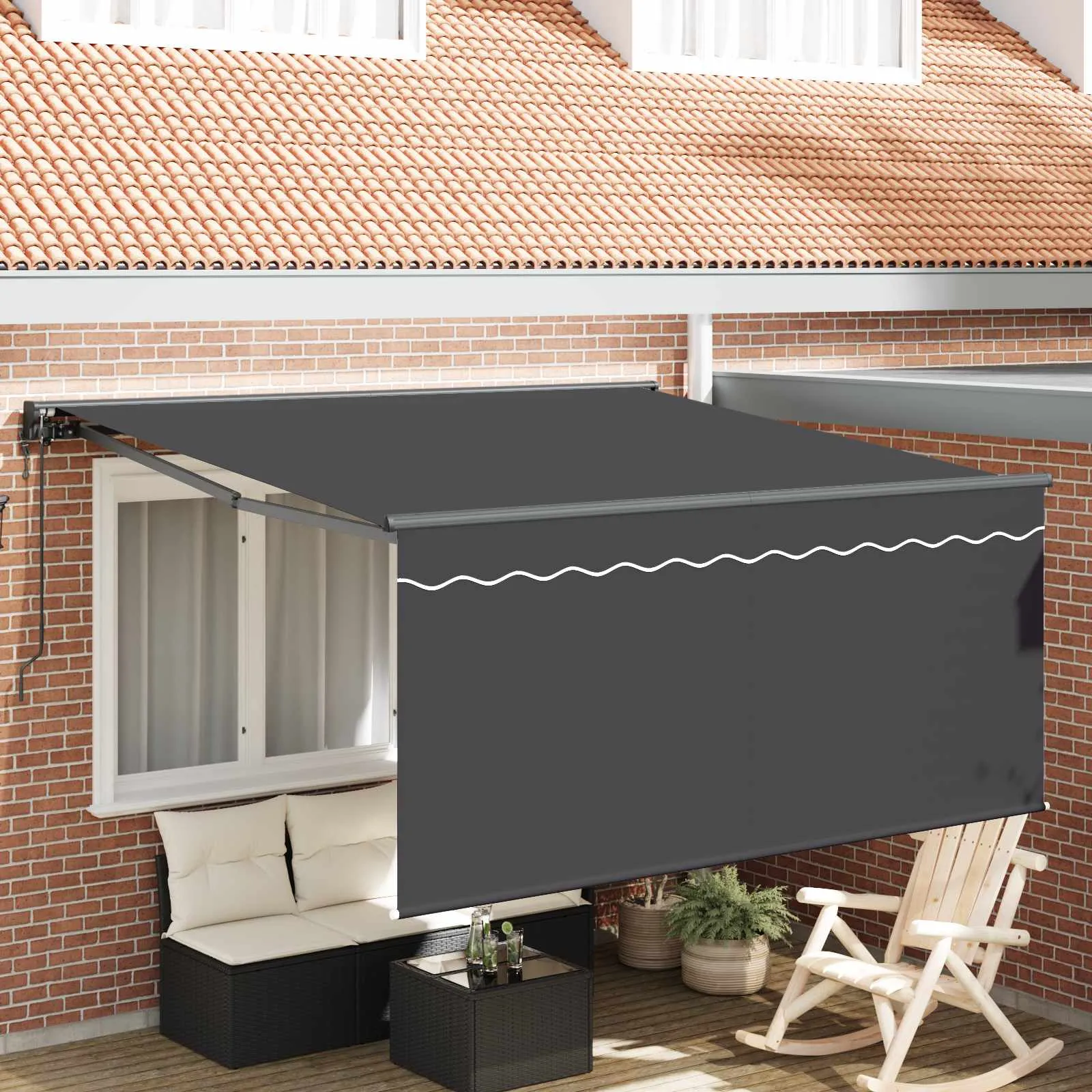 vidaXL Povlačivi tende Antracit 300 x 250 cm Poliester i aluminij - Venlo