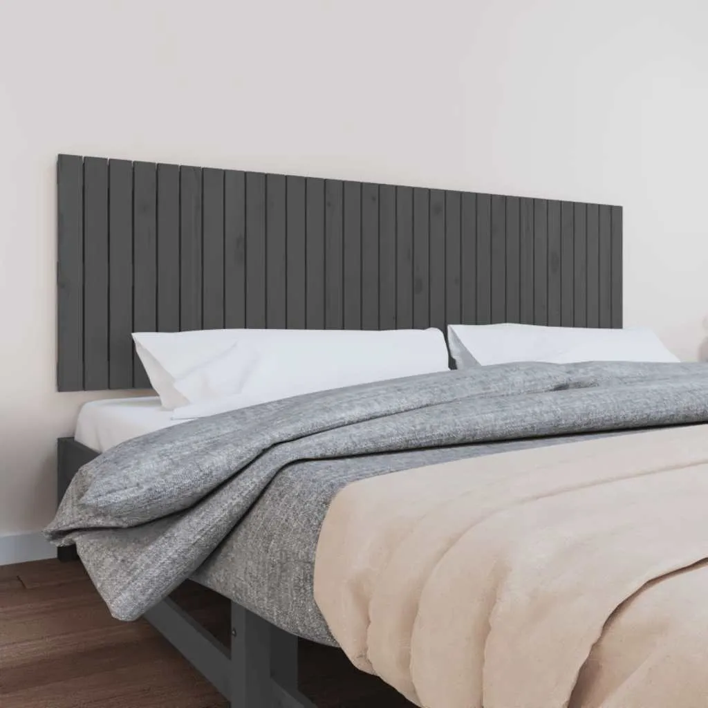 vidaXL Zidno uzglavlje sivo 204x3x60 cm od masivne borovine - Venlo