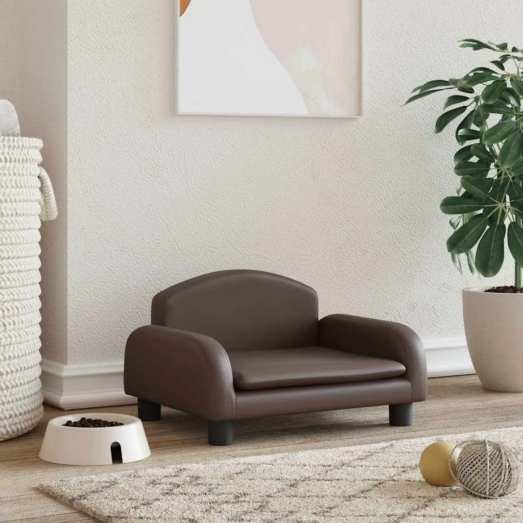 vidaxl krevet za pse smeđi 50x40x30 cm od umjetne kože - slika 1