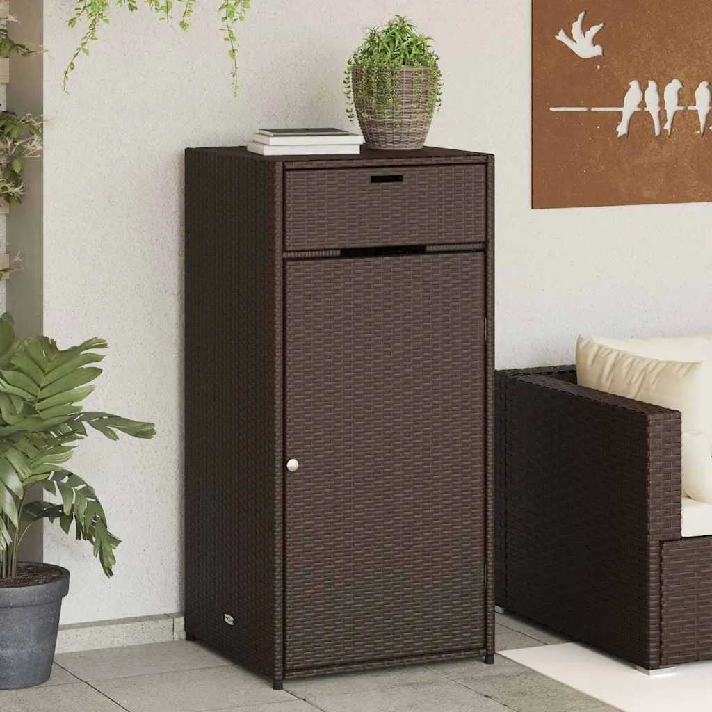 vidaXL Vrtni ormarić za pohranu smeđi 55x55x111 cm od poliratana - Venlo