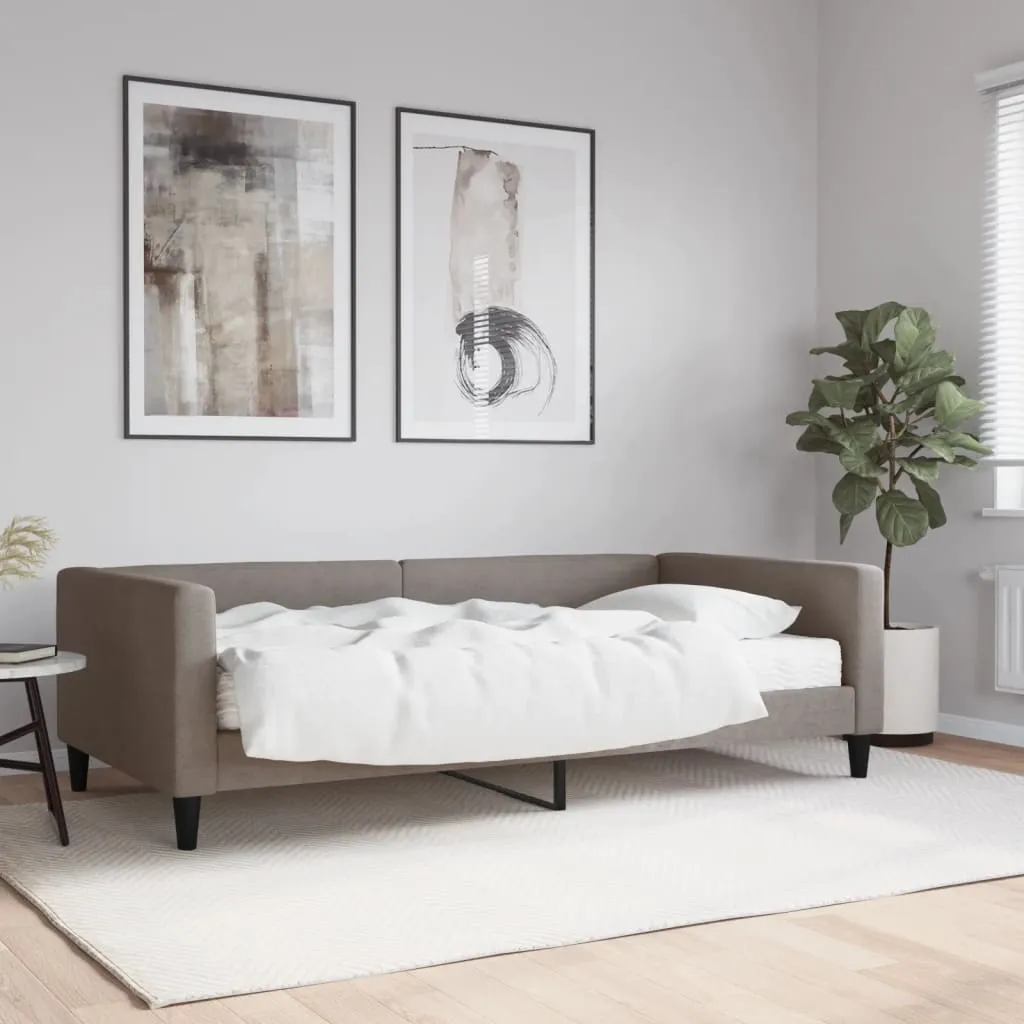 vidaXL Dnevni krevet s madracem smeđesivi 100 x 200 cm od tkanine - Venlo