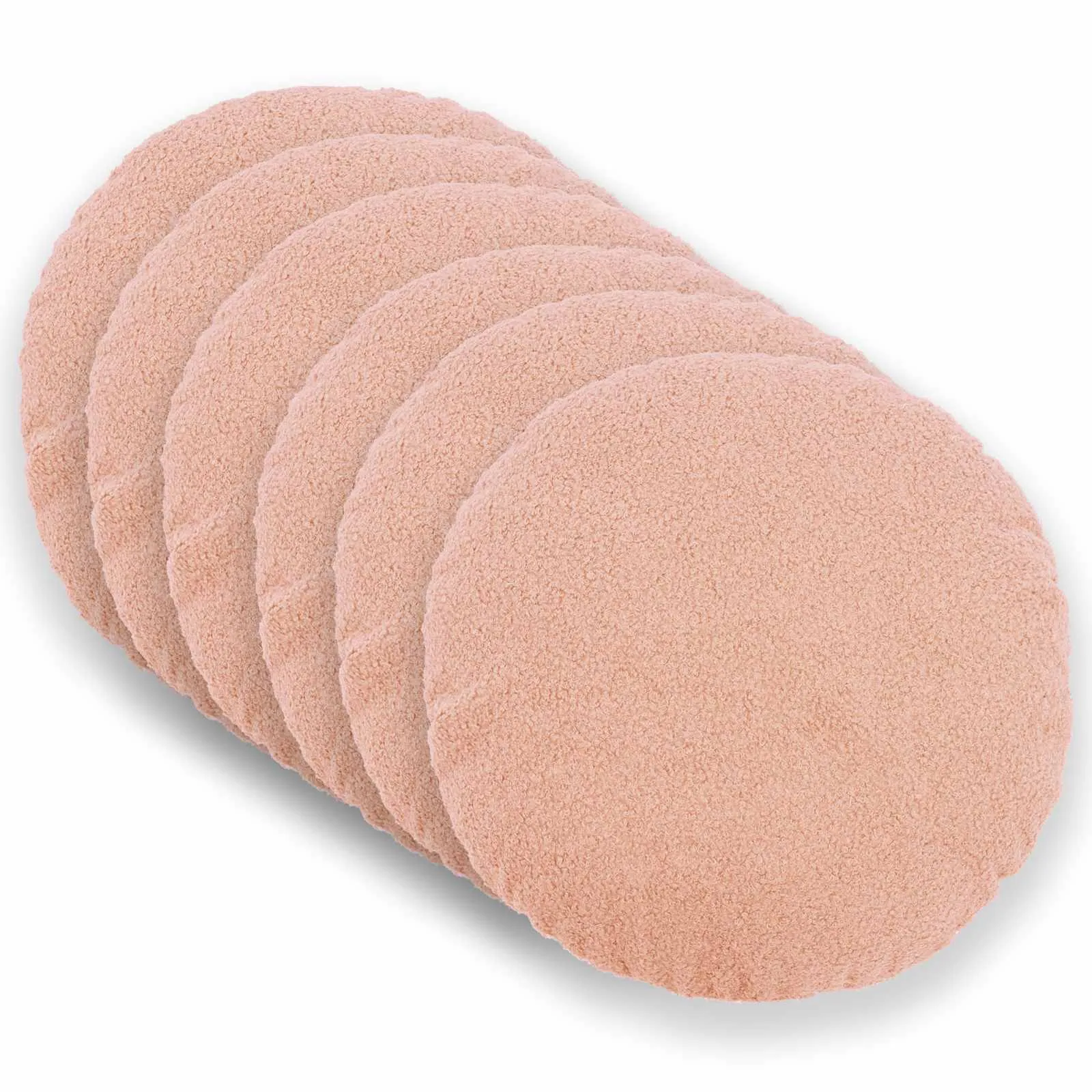 vidaxl presvlaka za jastuk 6 pcs heerlen ružičasta ø 30 cm bouclé - slika 1