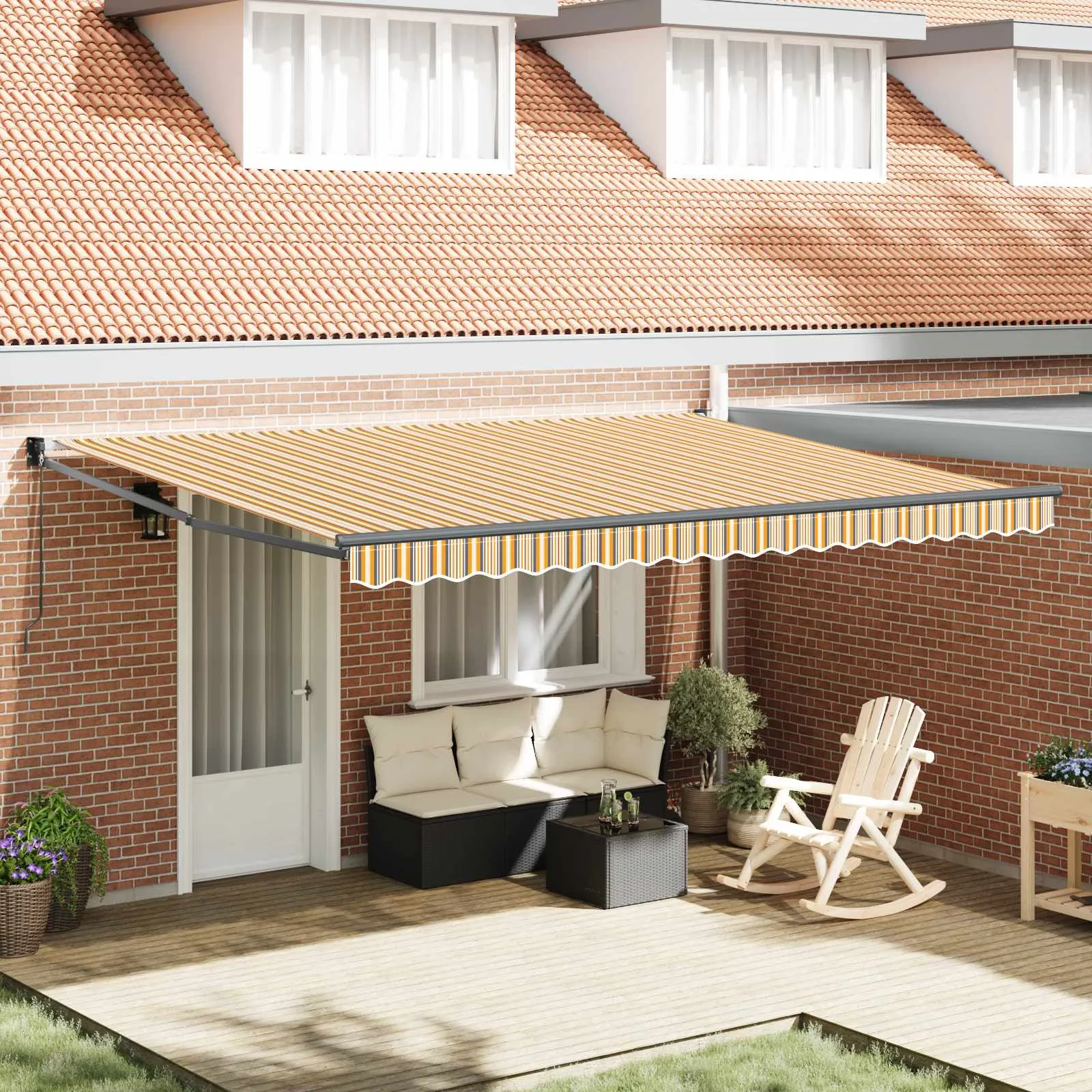 vidaXL Povlačivi tende Šareni 450 × 300 cm 100% Poliester i Aluminij - Venlo