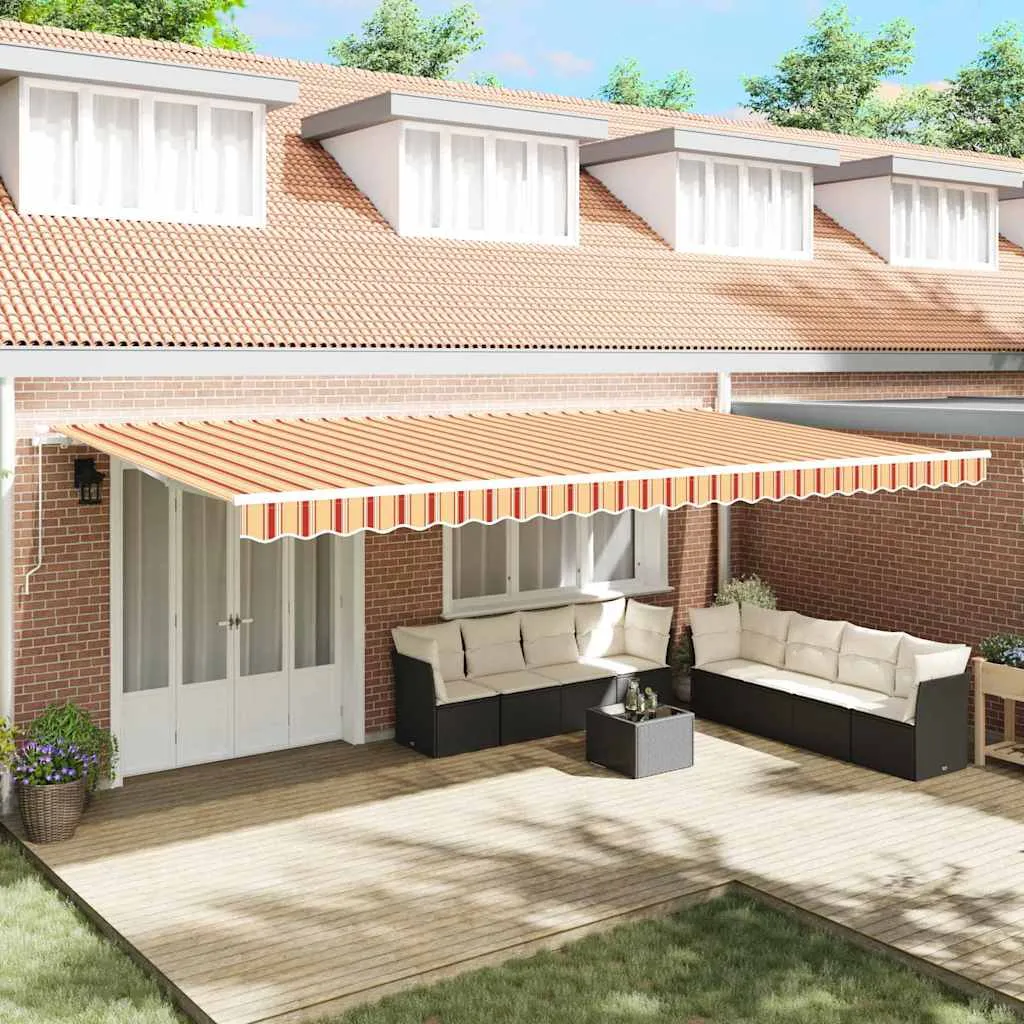 vidaXL Povlačivi tende Žuta i narančasta 600 × 300 cm - Venlo