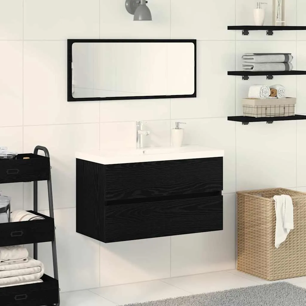 vidaXL Kupaonski ormarić za sudoper Crni hrast 80 x 39 x 62 cm - Venlo