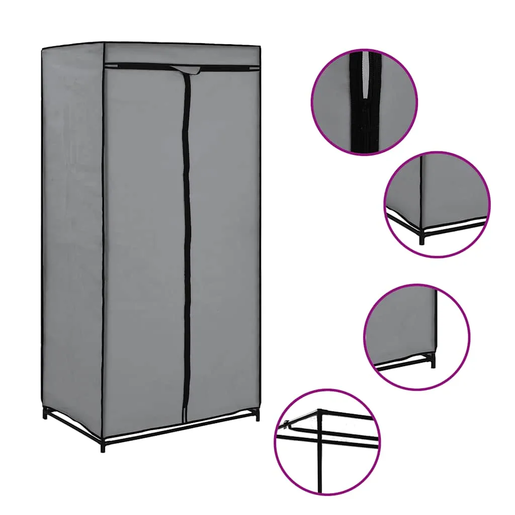 vidaXL 282440 Wardrobe Grey 75x50x160 cm - Venlo