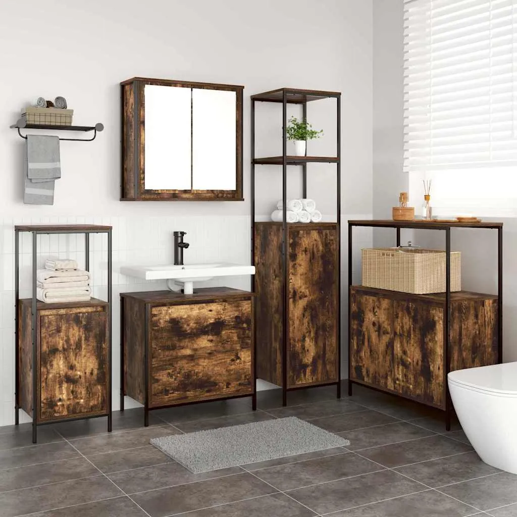 vidaXL Set namještaja za kupaonicu 5 kom. Smeđa 36 x 35 x 165 cm - Venlo