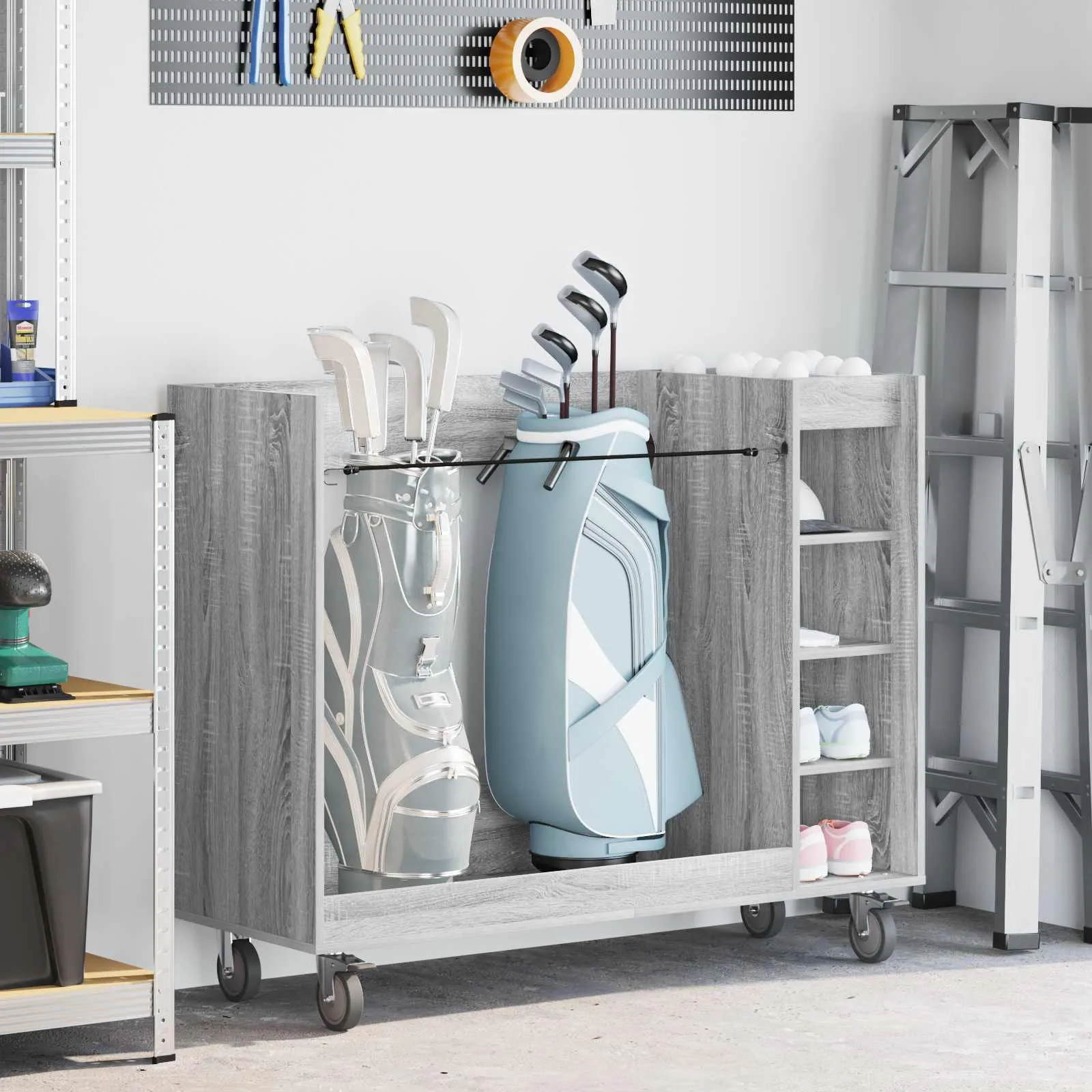 vidaxl golf ormar s kotačem jednobojno siva sonoma 120 x 45 x 98 cm - slika 1