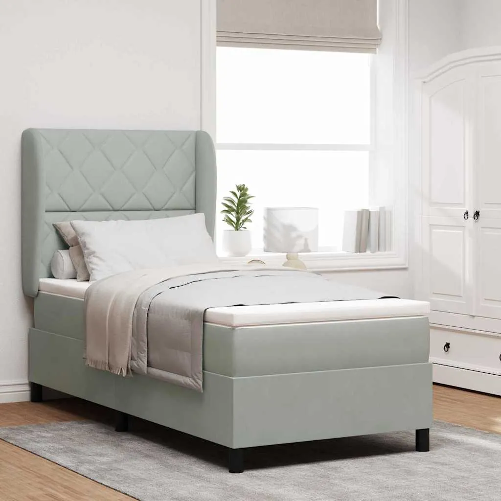 vidaXL Krevet s opruga kutije Svijetlo siva 200 x 100 cm Baršun - Venlo