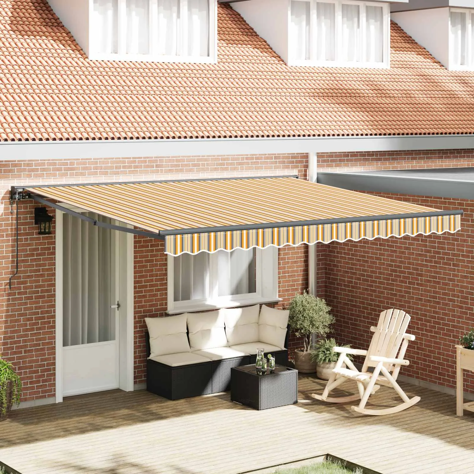 vidaXL Okvir tende Žuta i Siva 400 × 300 cm Poliester s PU premazom - Venlo