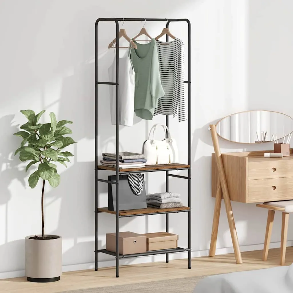 vidaXL Stalak za odjeću Staro drvo 60 x 30 x 171 cm Konstruirano drvo - Venlo