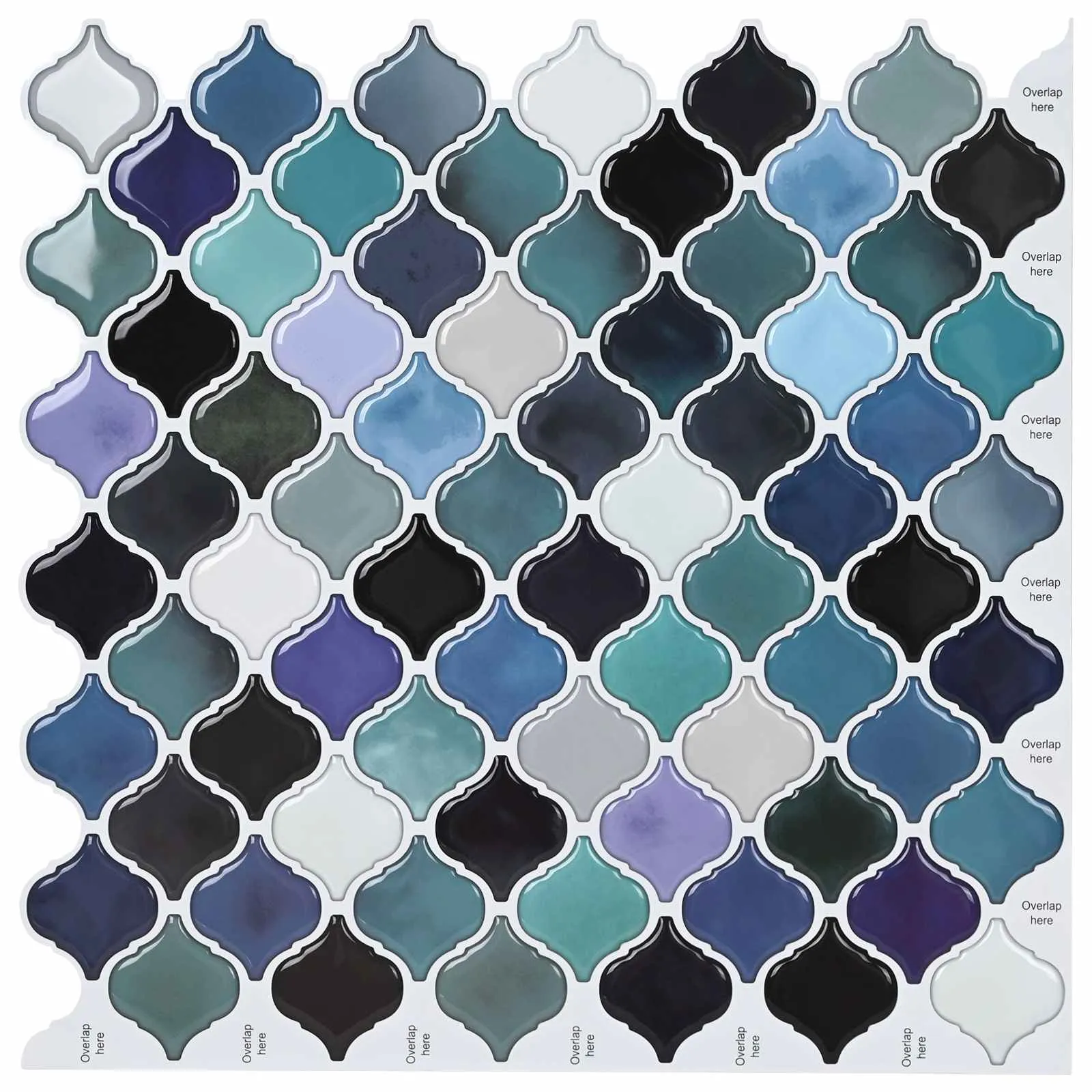 vidaxl lanturn ploča 20 kom. plava zelena 27 x 27 cm poliuretan i pet - slika 1