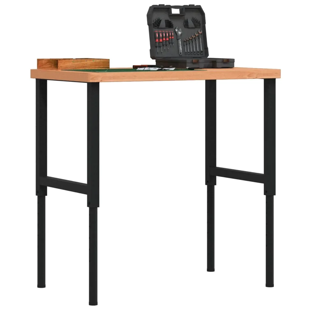 vidaxl radni stol 100x60x(73-99,5) cm od masivne bukovine pravokutni - slika 1