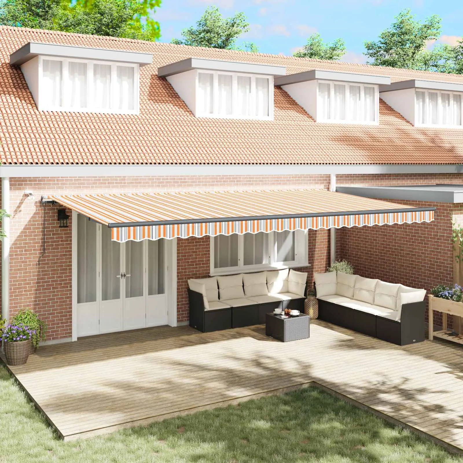 vidaXL Povlačivi tende Šareni 600 × 300 cm Poliester - Venlo