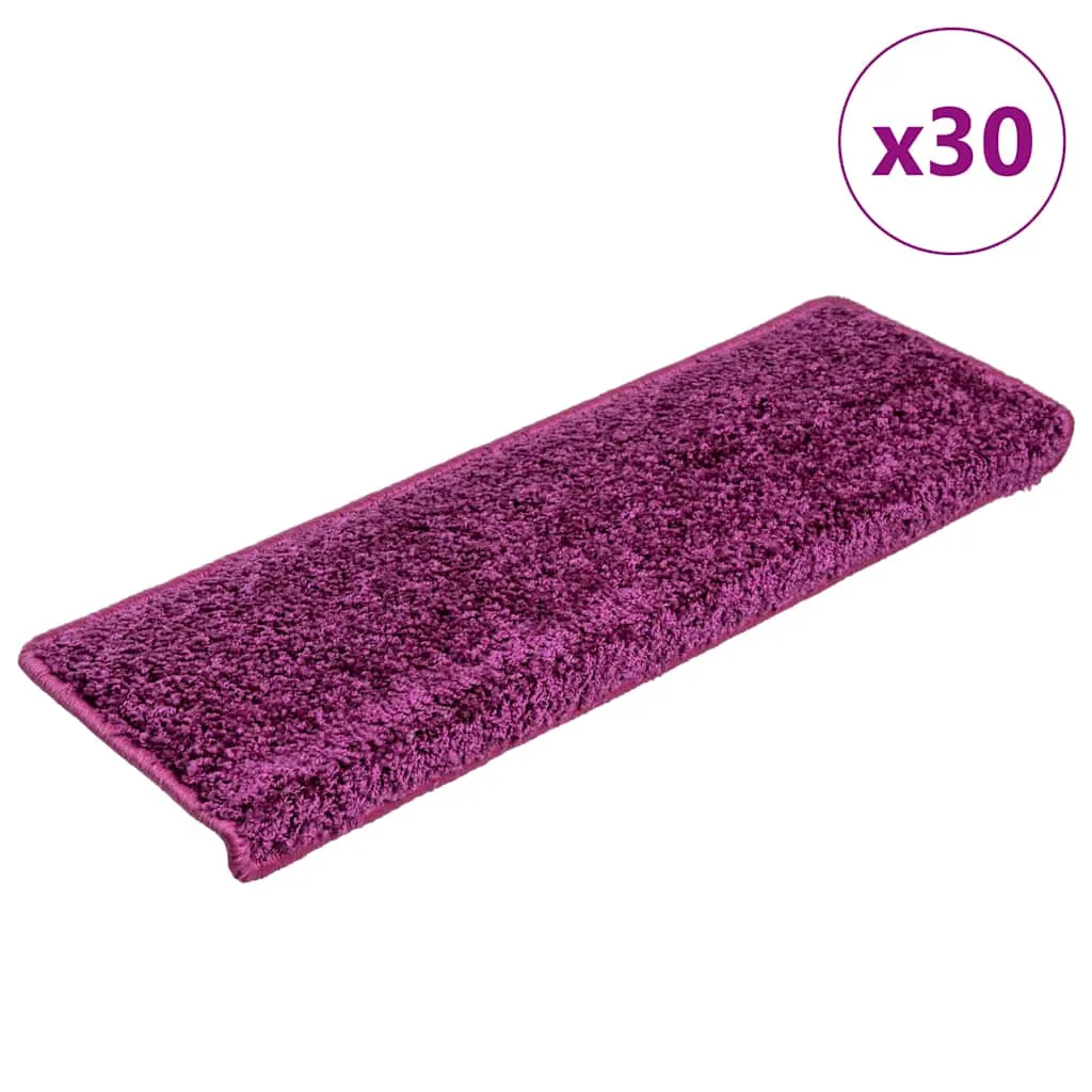 vidaxl prostirke za stepenice 30 kom 65x21x4 cm ljubičaste pravokutne rubove - slika 1