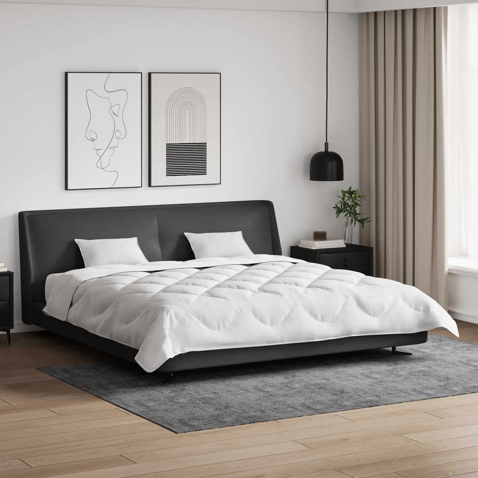 vidaxl duvet s jastucima s jastukom 3 kom. bijela mikrovlakna - slika 1