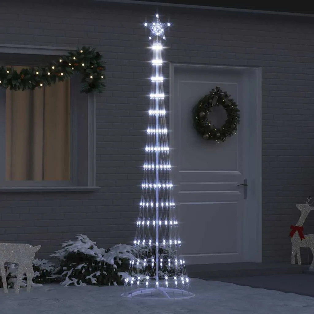 vidaxl led božićno drvce hladna bijela 250 cm metal - slika 1