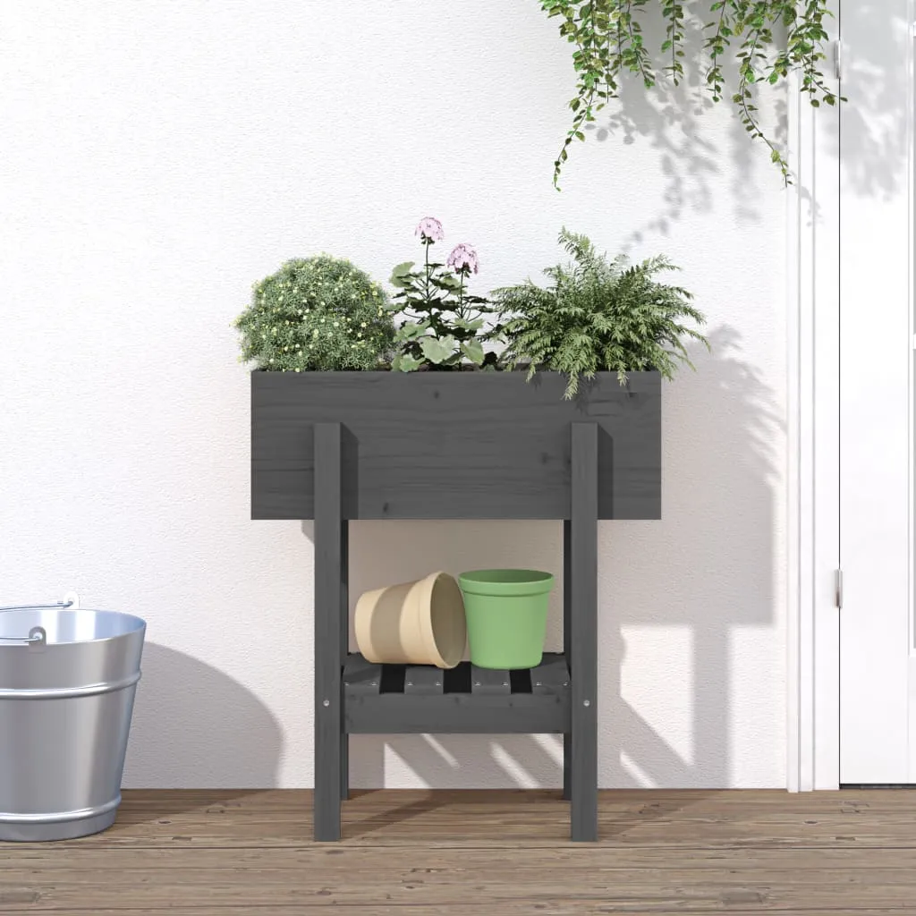 vidaXL Vrtna sadilica siva 62 x 30 x 69 cm od masivne borovine - Venlo