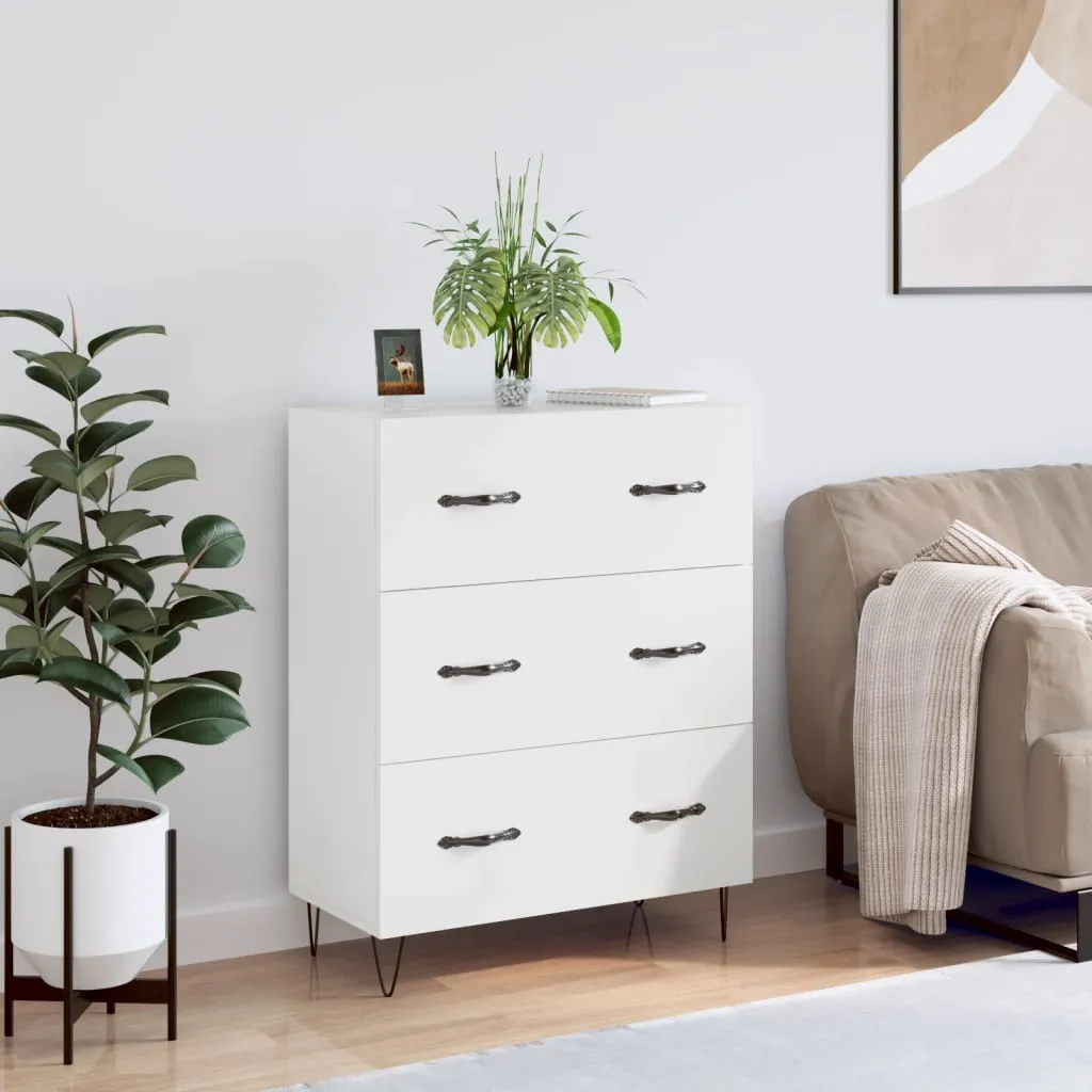 vidaXL Komoda bijela 69,5x34x90 cm od konstruiranog drva - Venlo