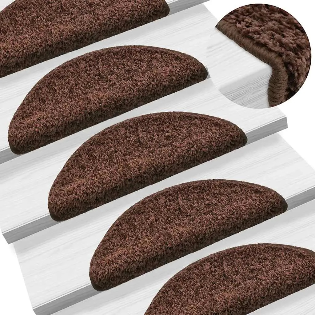vidaXL Prostirke za stepenice 15 kom 56x17x3 cm smeđe poluokrugle - Venlo