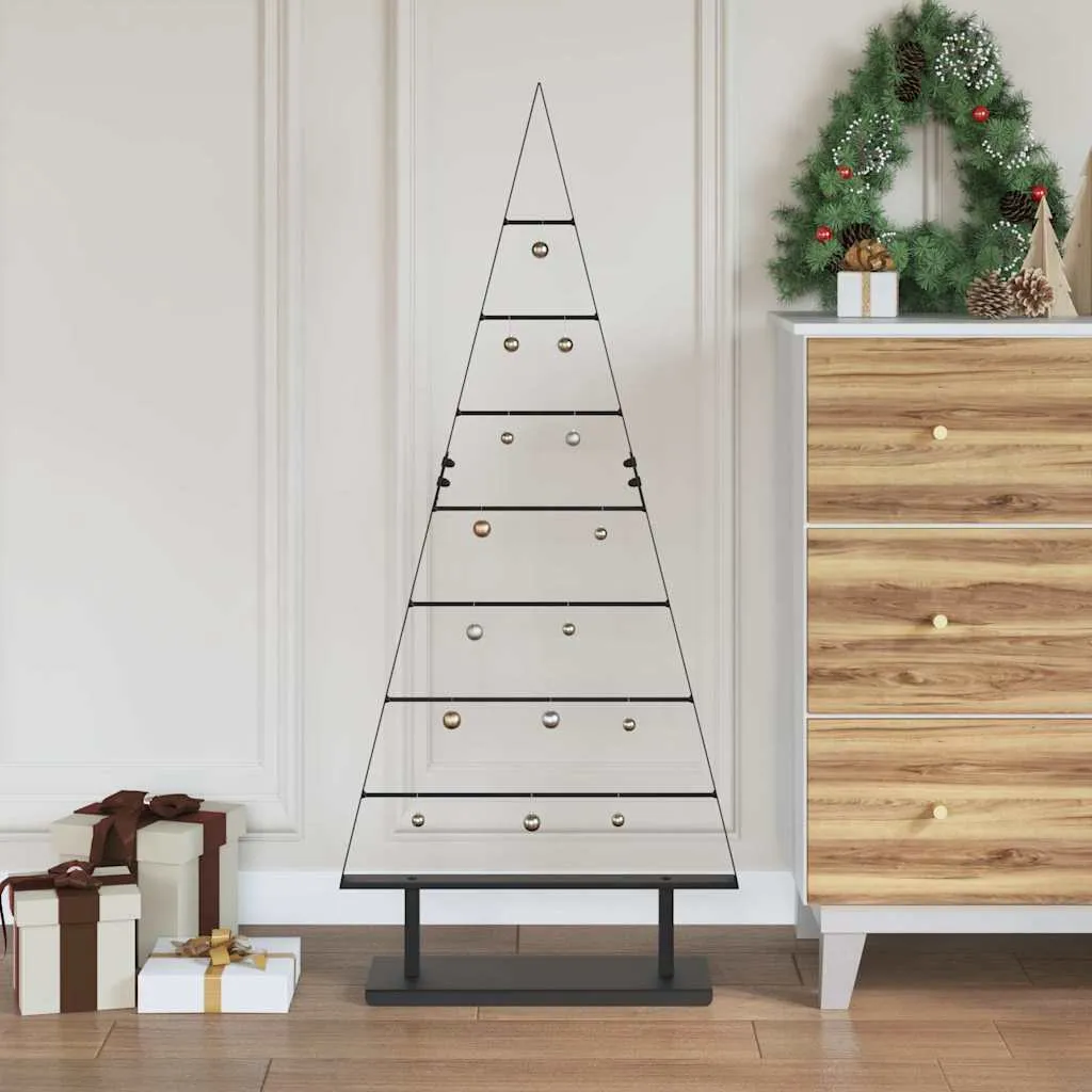 vidaxl metalna božićna jelka crna 125,5 cm čelik - slika 1