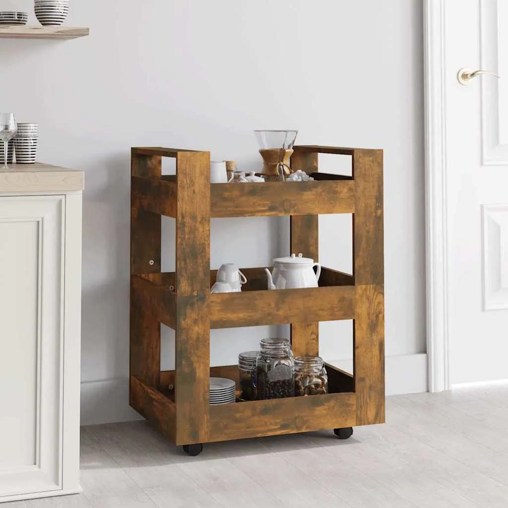 vidaXL Kuhinjska kolica boja hrasta 60 x 45 x 80 cm konstruirano drvo - Venlo