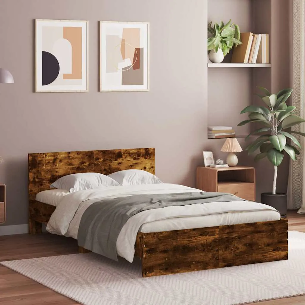 vidaXL Okvir kreveta s uzglavljem boja hrasta 120x190 cm - Venlo