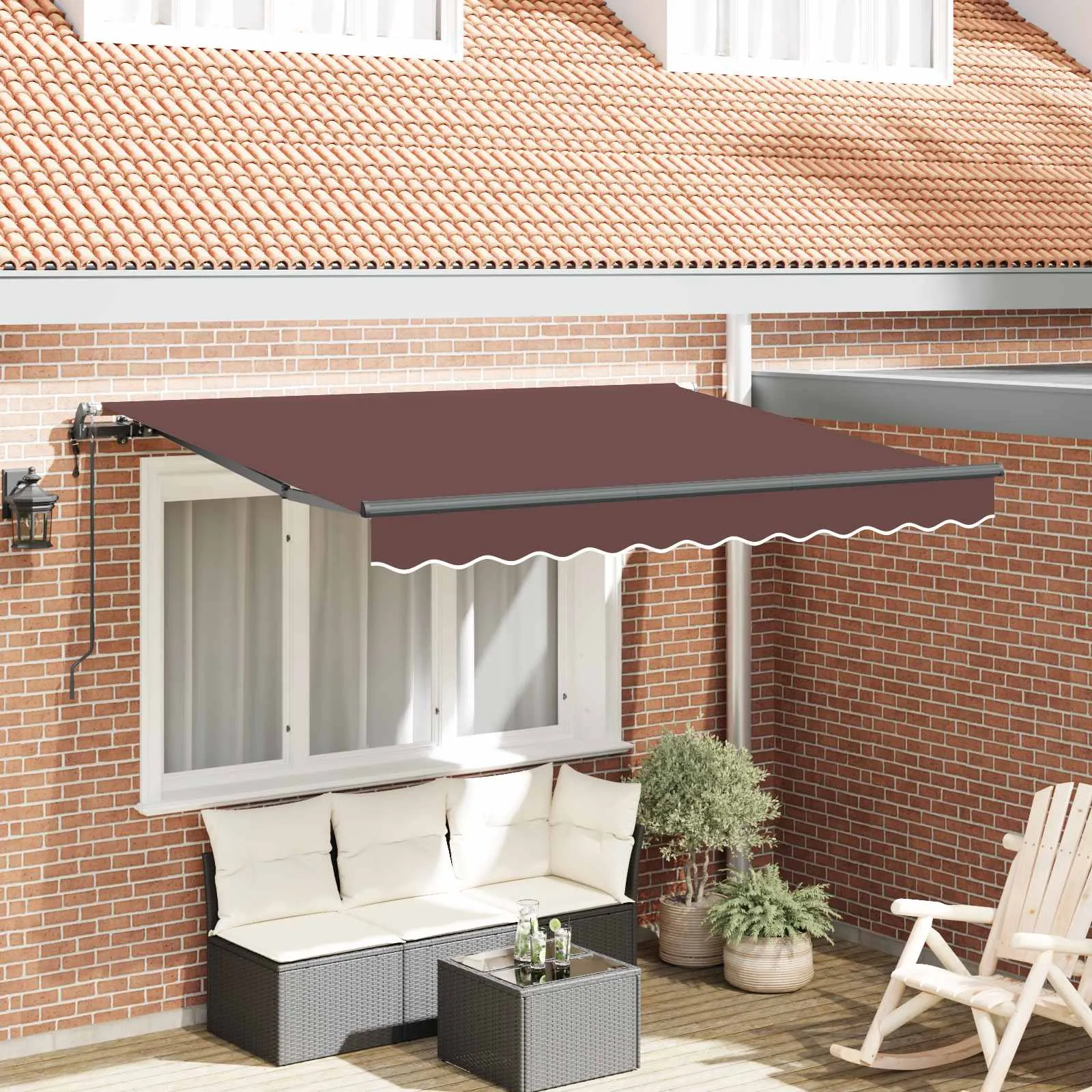 vidaXL Povlačivi tende Smeđa 350 x 200 cm tkanina - Venlo