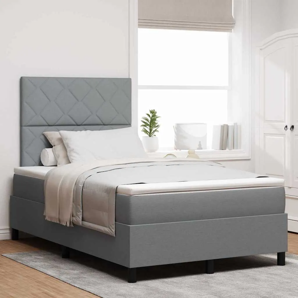 vidaXL Krevet s opruga kutije Svijetlo siva 120 x 200 cm tkanina - Venlo