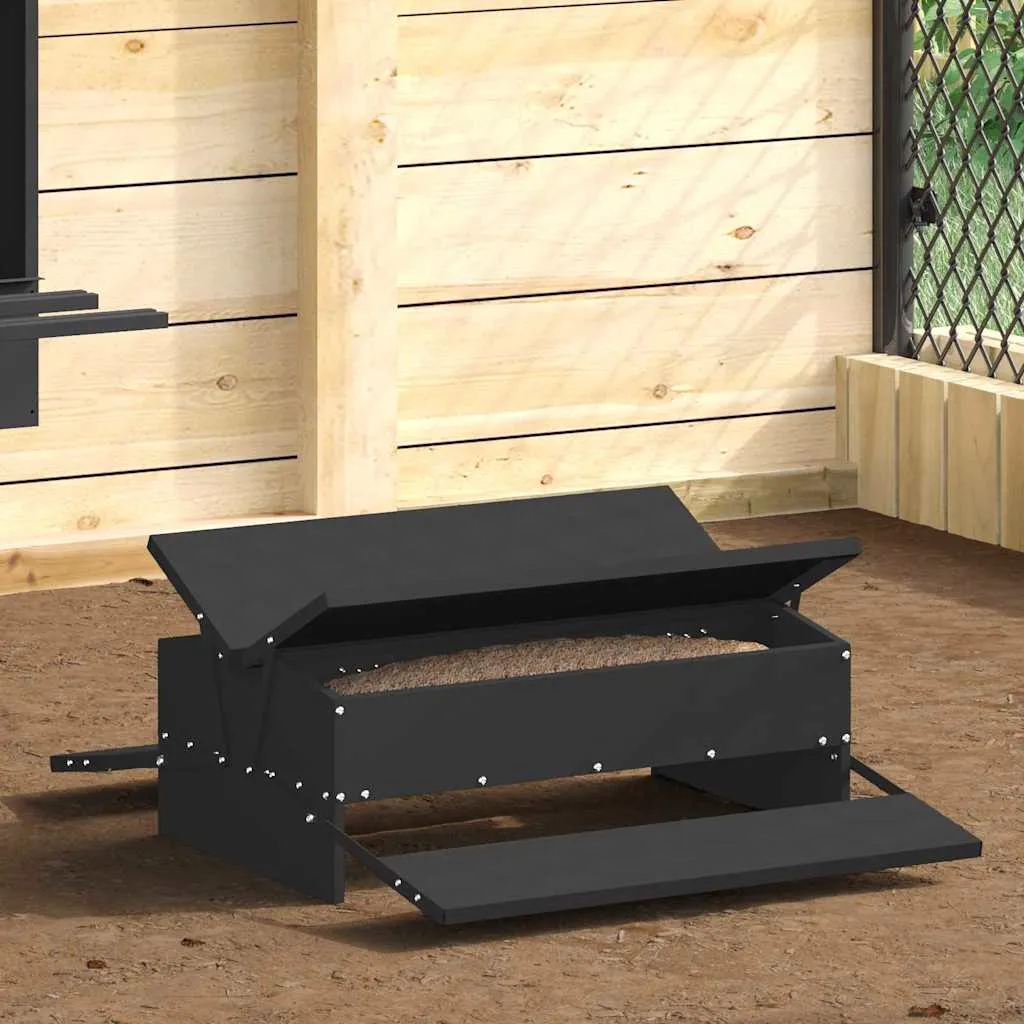 vidaxl feeder s nogom za piliće crna 75 x 53 x 20,5 cm 10 kg - slika 1