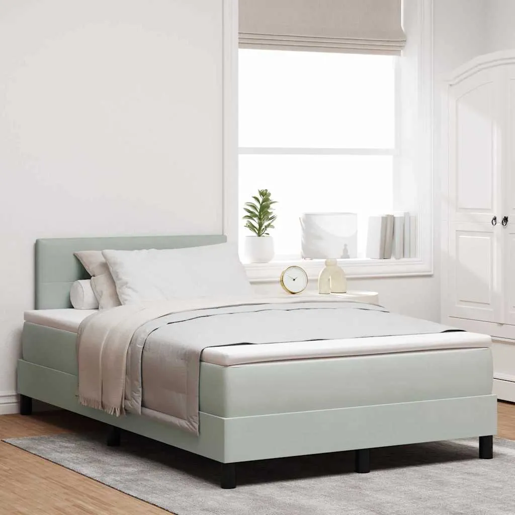 vidaXL Krevet s opruga kutije Svijetlo siva 120 x 190 cm Baršun - Venlo