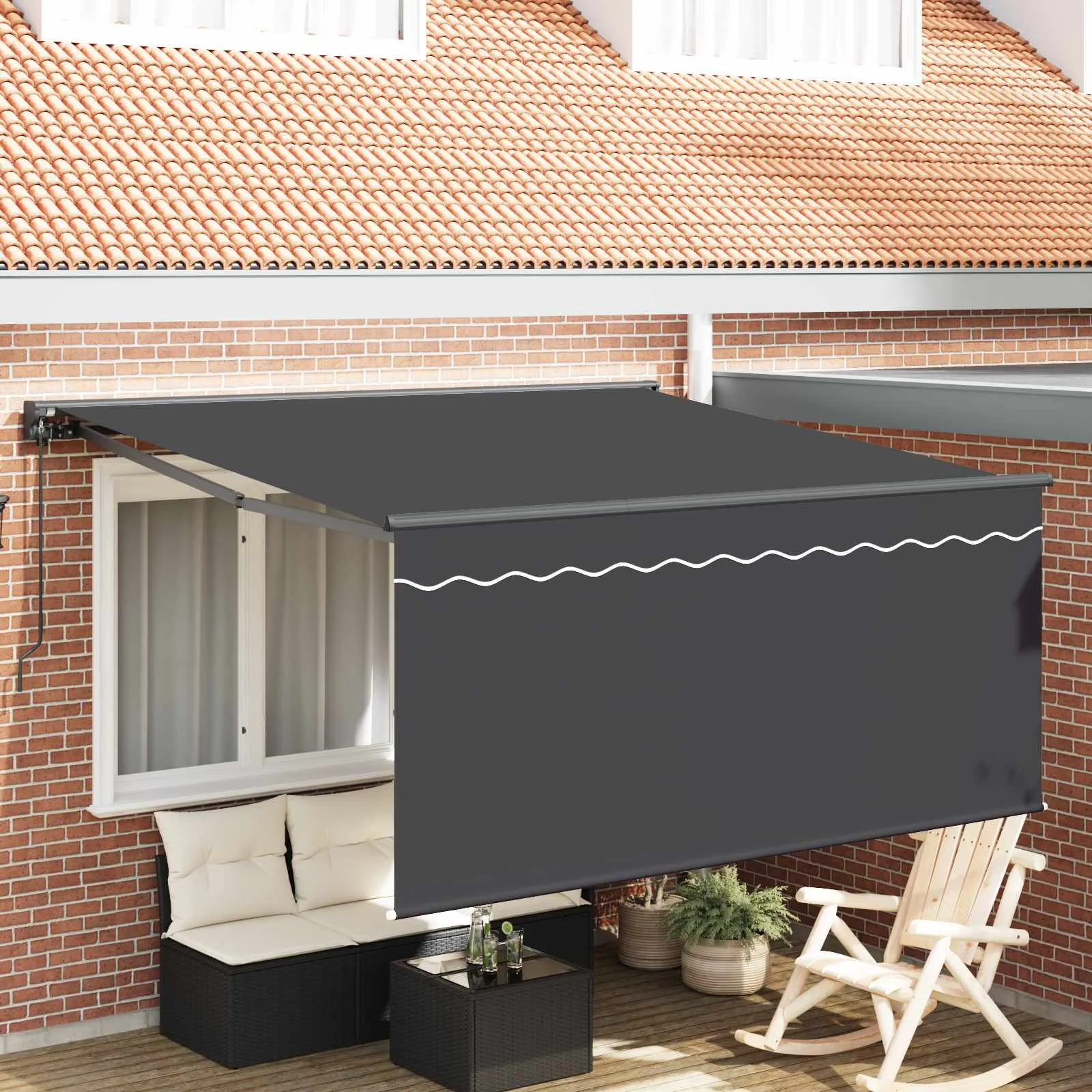 vidaXL Povlačivi tende Antracit 300 x 250 cm Poliester i aluminij - Venlo