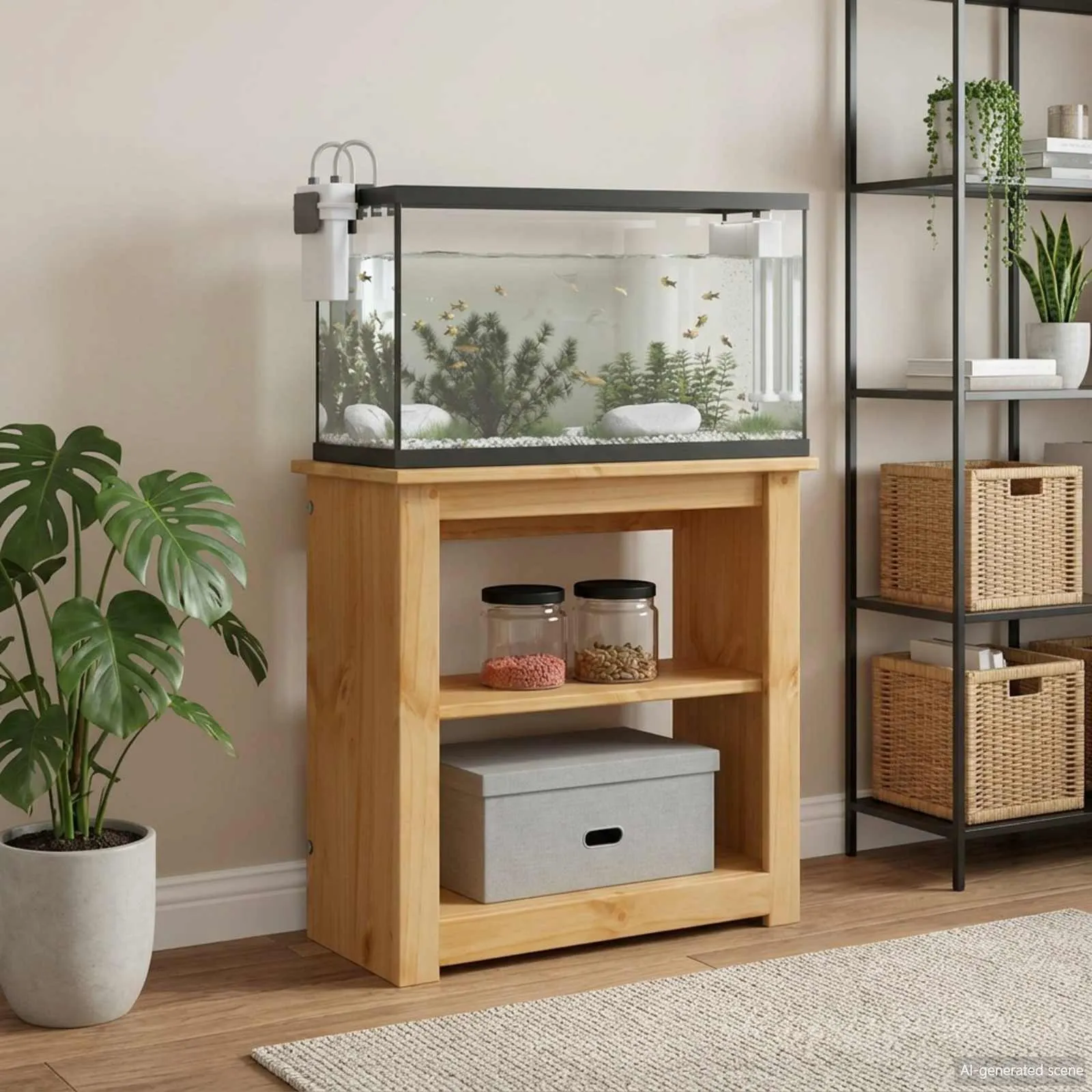 vidaxl stalak za akvarij panama smeđa 60 x 30 x 60 cm 150 kg - slika 1